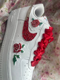 Custom Bling Air Force 1 Sneakers for Bat Mitzvah | Flowers & Rhinestones