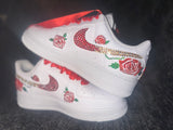 Custom Bling Air Force 1 Sneakers for Bat Mitzvah | Flowers & Rhinestones