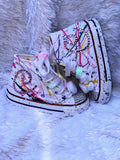 Kids Paint Splatter Bling Sneakers – Custom Glitter & Rhinestone Shoes