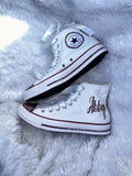 Women’s Bling White Converse – Rhinestone & Glitter Personalized Sneakers