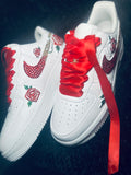 Custom Bling Air Force 1 Sneakers for Bat Mitzvah | Flowers & Rhinestones
