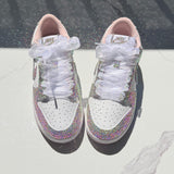 Low-Top Sneaker Embellished Nikes with Rhinestones – Luxury Crystal Low-Top Shoes