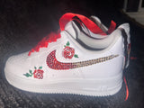 Custom Bling Air Force 1 Sneakers for Bat Mitzvah | Flowers & Rhinestones