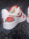 Custom Bling Air Force 1 Sneakers for Bat Mitzvah | Flowers & Rhinestones