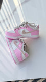 Custom Kids Nike Dunks | Bling Swooshes & Back Strip | Rhinestone Nikes