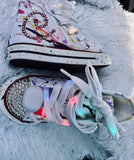 Kids Paint Splatter Bling Sneakers – Custom Glitter & Rhinestone Shoes