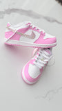 Custom Kids Nike Dunks | Bling Swooshes & Back Strip | Rhinestone Nikes