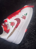Custom Bling Air Force 1 Sneakers for Bat Mitzvah | Flowers & Rhinestones