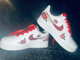 Custom Bling Air Force 1 Sneakers for Bat Mitzvah | Flowers & Rhinestones