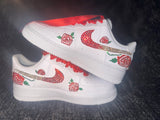 Custom Bling Air Force 1 Sneakers for Bat Mitzvah | Flowers & Rhinestones