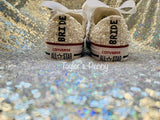 Women’s Custom Bridal Sneakers – Pearl & Rhinestone Handcrafted Wedding Shoes