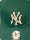 Luxury Bling Green NY Adjustable Hat – Handmade Rhinestone Custom Streetwear Cap