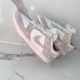 Low-Top Sneaker Embellished Nikes with Rhinestones – Luxury Crystal Low-Top Shoes
