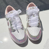 Low-Top Sneaker Embellished Nikes with Rhinestones – Luxury Crystal Low-Top Shoes