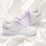 Custom Wedding Nike Air Force 1 Sneakers | Personalized Bridal Bling Shoes
