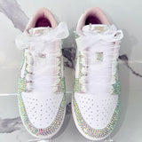Low-Top Sneaker Embellished Nikes with Rhinestones – Luxury Crystal Low-Top Shoes