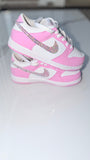 Custom Kids Nike Dunks | Bling Swooshes & Back Strip | Rhinestone Nikes
