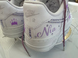Custom Crown Bling Air Force 1 – Personalized Rhinestone Nike AF1 Sneakers