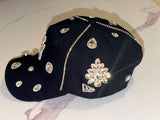 Custom New York Yankees 9FORTY Adjustable Hat – Navy Blue Bling Crystal Rhinestone Cap