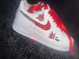 Custom Bling Air Force 1 Sneakers for Bat Mitzvah | Flowers & Rhinestones