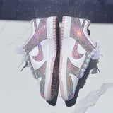 Low-Top Sneaker Embellished Nikes with Rhinestones – Luxury Crystal Low-Top Shoes