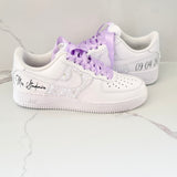 Custom Wedding Nike Air Force 1 Sneakers | Personalized Bridal Bling Shoes