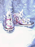 Kids Paint Splatter Bling Sneakers – Custom Glitter & Rhinestone Shoes