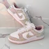 Low-Top Sneaker Embellished Nikes with Rhinestones – Luxury Crystal Low-Top Shoes