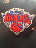 Custom New York Knicks Bling Fitted Hat – New Era | Rhinestone NY Logo | Handmade Custom Hat with Gems