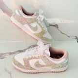 Low-Top Sneaker Embellished Nikes with Rhinestones – Luxury Crystal Low-Top Shoes