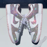 Low-Top Sneaker Embellished Nikes with Rhinestones – Luxury Crystal Low-Top Shoes