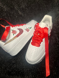 Custom Bling Air Force 1 Sneakers for Bat Mitzvah | Flowers & Rhinestones