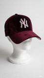 Custom Burgundy Velvet New York Yankees Rhinestone 9FORTY A-Frame Snapback