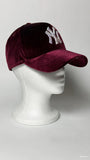 Custom Burgundy Velvet New York Yankees Rhinestone 9FORTY A-Frame Snapback