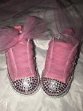 Baby Girl Pink Tulle Sneakers – Sparkly Custom Infant Shoes 💕