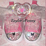 Pink Tulle Baby Girl Sneakers – Handmade Sparkly Infant Shoes 💕