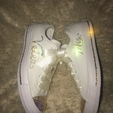 Women’s Bling Converse – Personalized “Mrs.” Rhinestone Sneakers for Brides 👟✨
