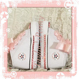 Custom Baby Sneakers – Pink & White Blinged with Rhinestones ✨👶