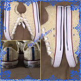 Women’s Embellished Sneakers  (Pearls & Rhinestones)