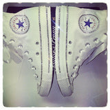 Women’s White Bling Converse – Hand Crystallized Rhinestone Sneakers