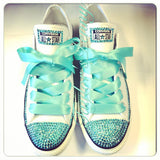 Custom Tiffany Inspired Bling Converse | Personalized Maid of Honor Wedding Sneakers