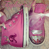 Custom Girls Princess Bling Sneakers with Tulle