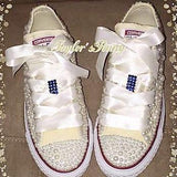 Women’s Embellished Sneakers  (Pearls & Rhinestones)