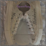 Women’s Personalized Bling Converse – Hand-Embellished Crystal Sneakers ✨