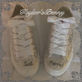 Women’s Personalized Bling Converse – Hand-Embellished Crystal Sneakers ✨
