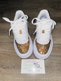 Gold Bling Air Force 1 Custom Sneakers – Crystal Embellished Nike Uptowns ✨👟
