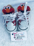 Girls Elmo Inspired Bling Sneakers – Custom Rhinestone & Glitter Shoes ❤️✨