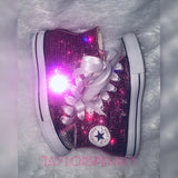 Women’s Bling Converse Sneakers – Embellished Fuchsia Rhinestone Shoes