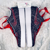 Custom Air Force 1 Sneakers – Black & Red Rhinestone Embellished Shoes