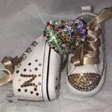 Bling Baby Converse w/  Rainbow Bling Pacifier